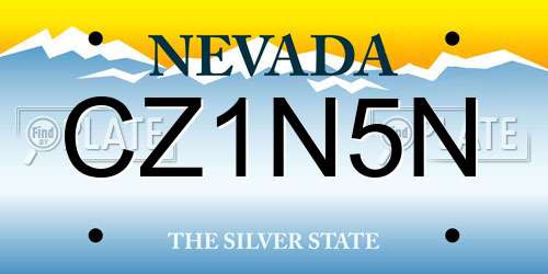 CZ1N5N Nevada License Plate