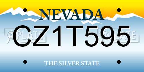 CZ1T595 Nevada License Plate