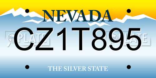 CZ1T895 Nevada License Plate