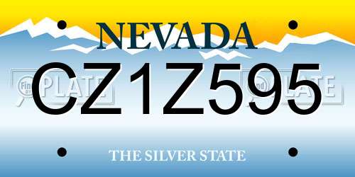 CZ1Z595 Nevada License Plate