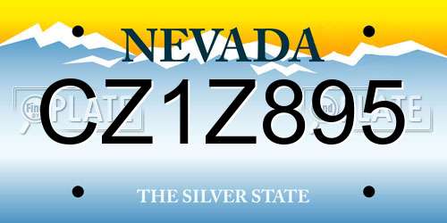 CZ1Z895 Nevada License Plate