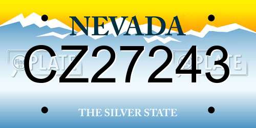 CZ27243 Nevada License Plate