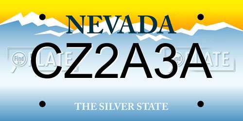 CZ2A3A Nevada License Plate