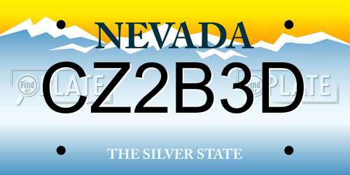 CZ2B3D Nevada License Plate