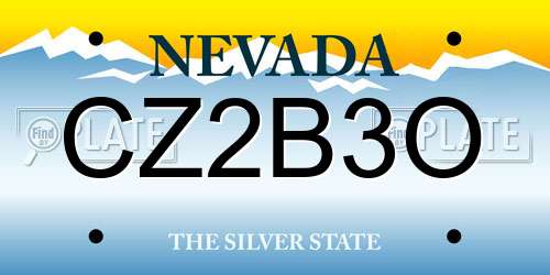 CZ2B3O Nevada License Plate