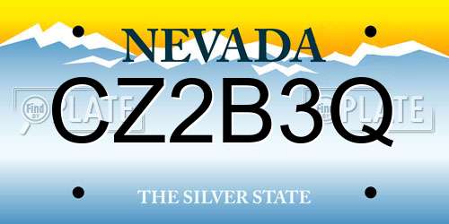 CZ2B3Q Nevada License Plate