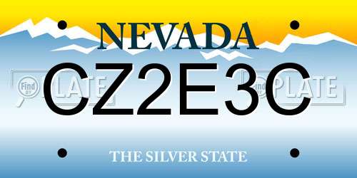 CZ2E3C Nevada License Plate