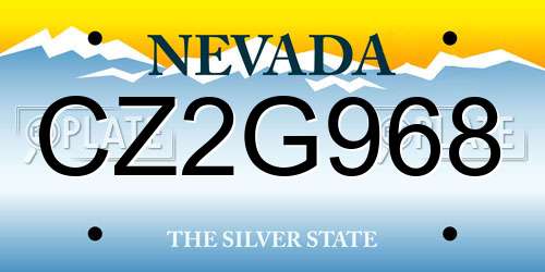 CZ2G968 Nevada License Plate
