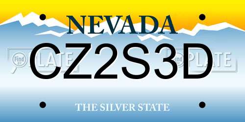 CZ2S3D Nevada License Plate
