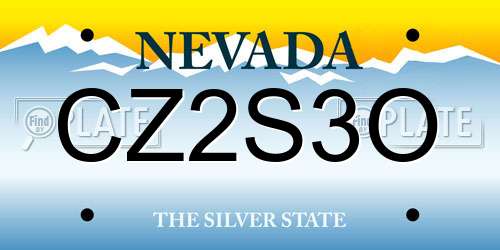 CZ2S3O Nevada License Plate