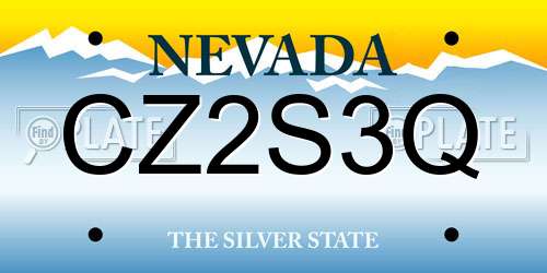 CZ2S3Q Nevada License Plate