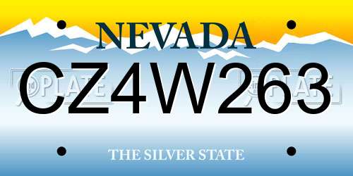 CZ4W263 Nevada License Plate