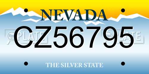 CZ56795 Nevada License Plate