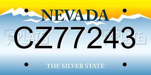 CZ77243 Nevada License Plate