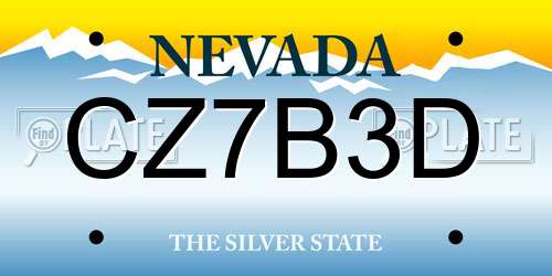 CZ7B3D Nevada License Plate