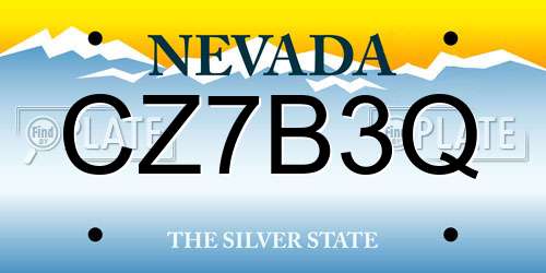 CZ7B3Q Nevada License Plate