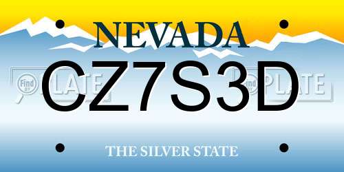 CZ7S3D Nevada License Plate