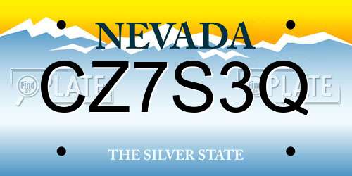 CZ7S3Q Nevada License Plate