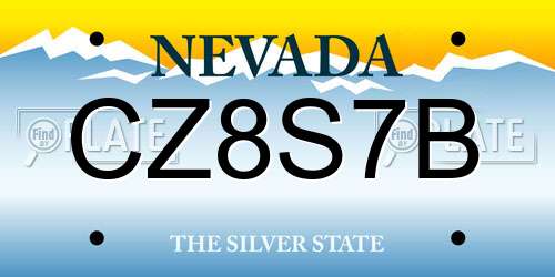 CZ8S7B Nevada License Plate