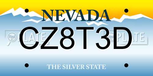 CZ8T3D Nevada License Plate