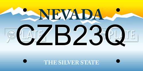 CZB23Q Nevada License Plate