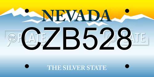 CZB528 Nevada License Plate