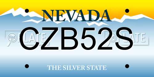 CZB52S Nevada License Plate