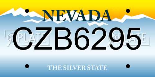 CZB6295 Nevada License Plate