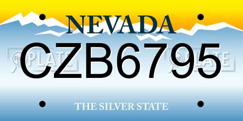 CZB6795 Nevada License Plate