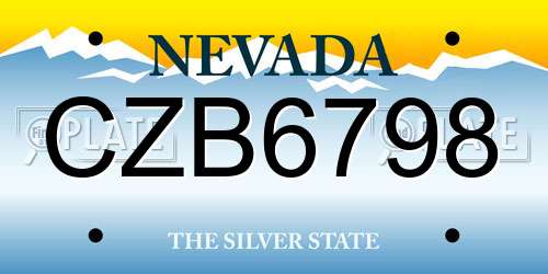 CZB6798 Nevada License Plate
