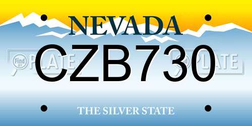 CZB730 Nevada License Plate