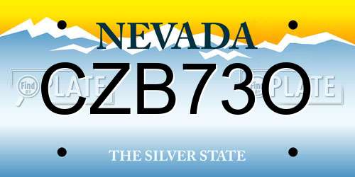 CZB73O Nevada License Plate