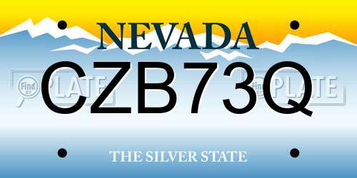 CZB73Q Nevada License Plate