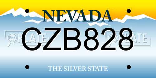 CZB828 Nevada License Plate