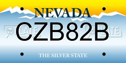 CZB82B Nevada License Plate