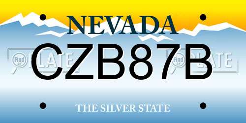 CZB87B Nevada License Plate