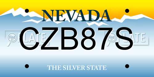 CZB87S Nevada License Plate