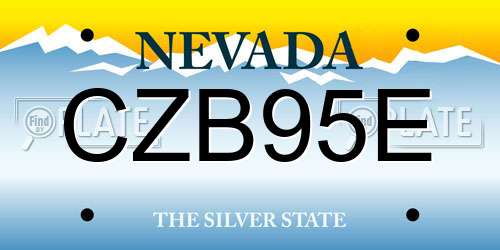 CZB95E Nevada License Plate