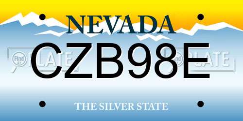 CZB98E Nevada License Plate