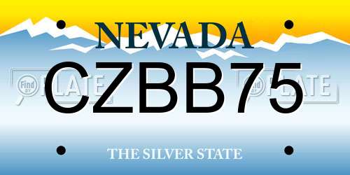 CZBB75 Nevada License Plate