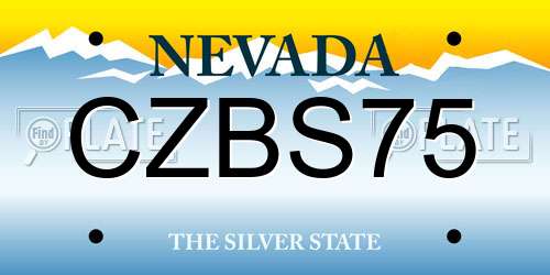 CZBS75 Nevada License Plate