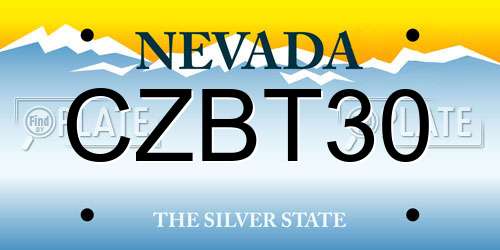 CZBT30 Nevada License Plate