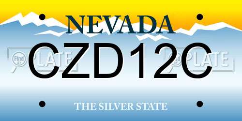 CZD12C Nevada License Plate