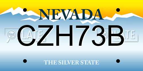 CZH73B Nevada License Plate