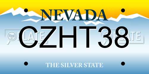 CZHT38 Nevada License Plate