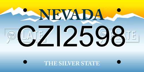 CZI2598 Nevada License Plate