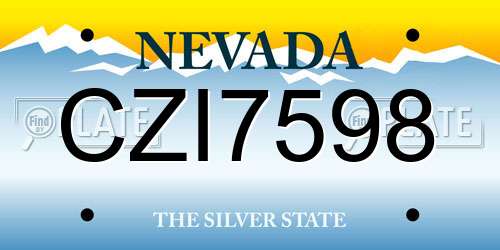 CZI7598 Nevada License Plate