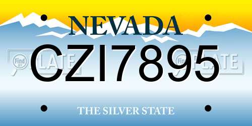 CZI7895 Nevada License Plate