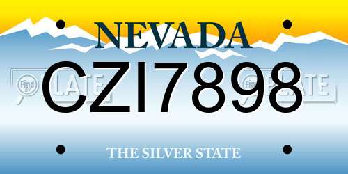 CZI7898 Nevada License Plate