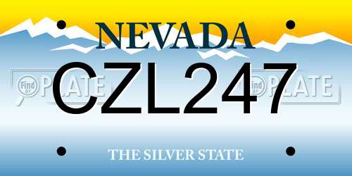CZL247 Nevada License Plate